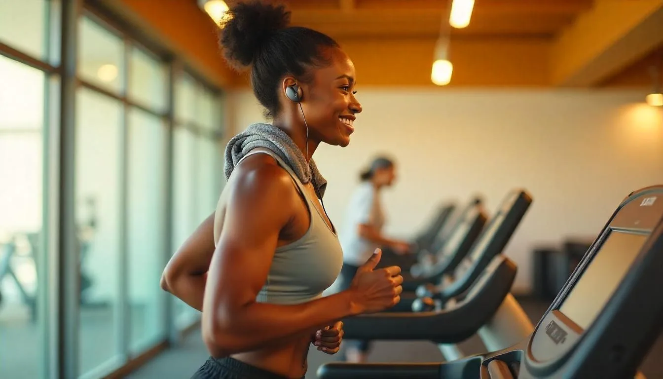 Woman Exercising at Gym